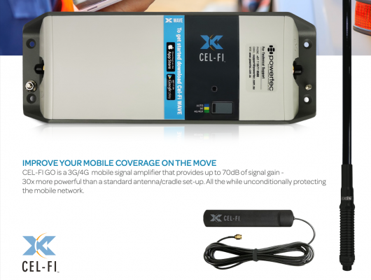 Cel-Fi GO Phone Repeater with RFI 5G LTE Antenna CD8195-B (Telstra)